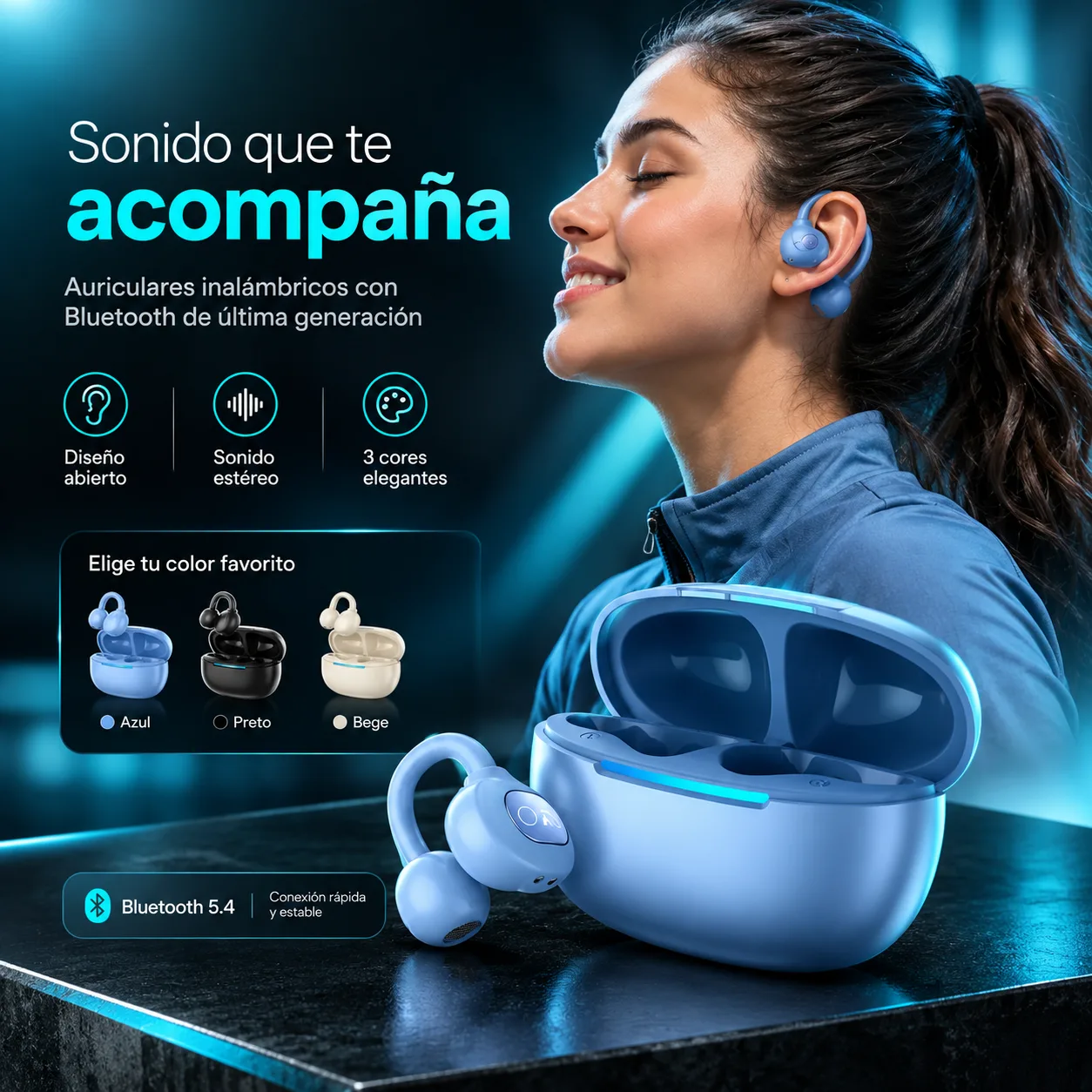 Aurafit Aurabuds FW5 azul, foto 3