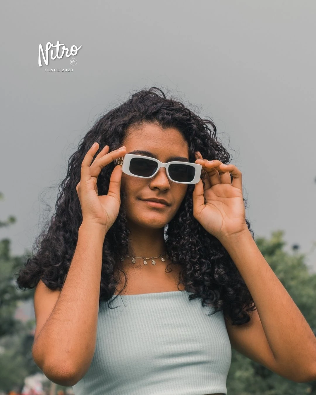 Gafas Barcelona Blancas, con modelo 2