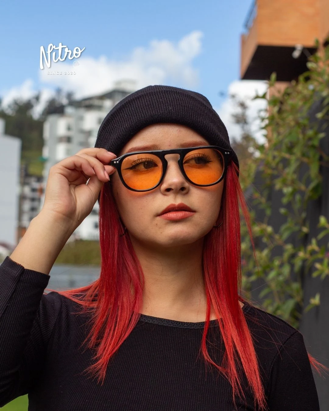Gafas Office Negras lente amarillo, con modelo 1