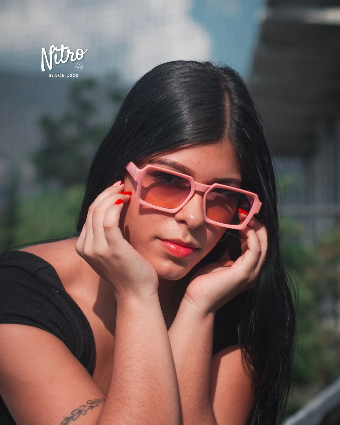 Gafas Orlando Rosadas, con modelo 2