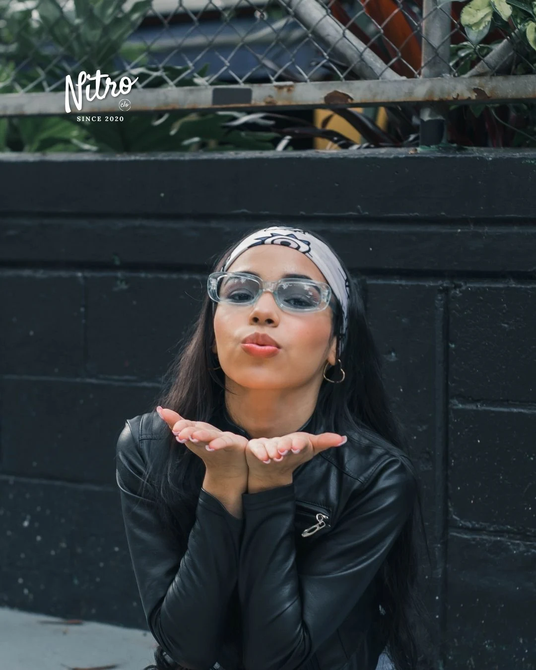 Gafas Vintage Azul, con modelo 5